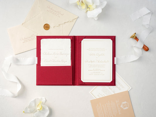 Linen Invitation Folio - Natural linen